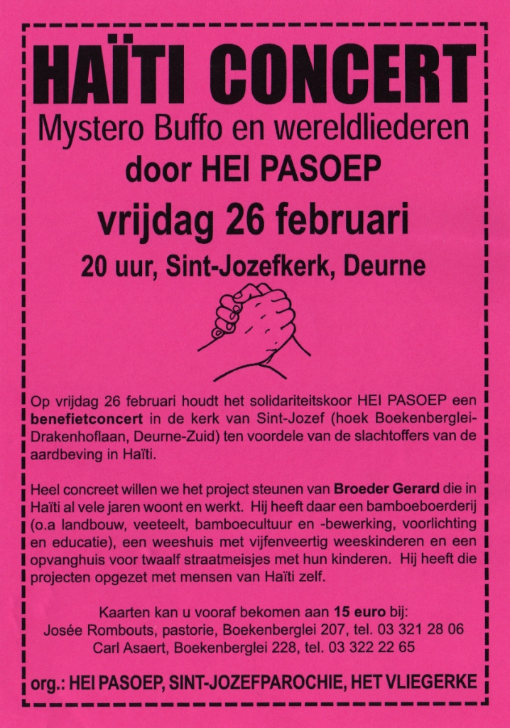 HeiPasoep: Ha�ti concert (vrijdag 26 februari 2010 om 20 uur) Deurne